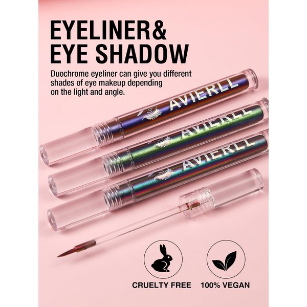 Easilydays Liquid Thin Eyeliner Pencil, 2 In1 Chameleon Brown Eyeliner & Eyeshadow, Multichrome Eyeliner Quick-drying Waterproof Smudge-Proof Eyeliner & Lipliner Shimmer Eyeshadow Makeup (04)