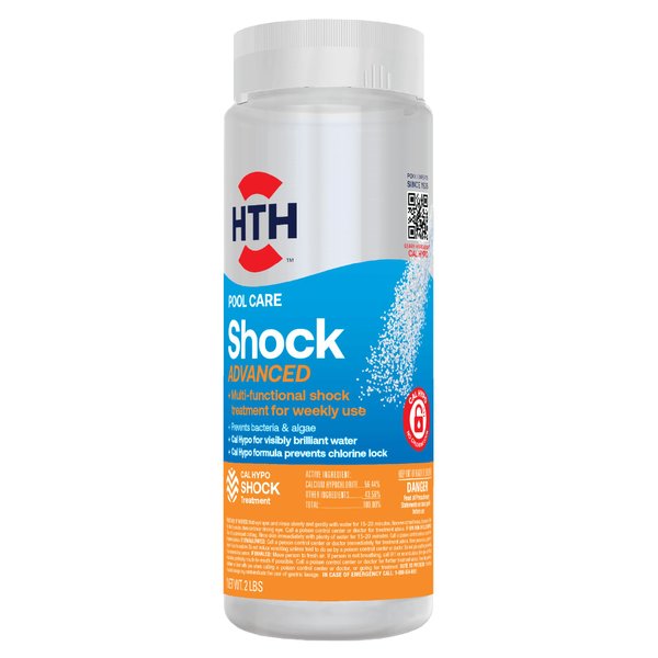 HTH 52042 Swimming Pool Care Shock Advanced, Swimming Pool Chemical, Cal Hypo Formula, 2 lb