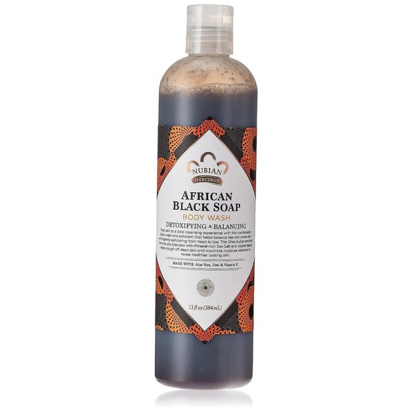 Nubian Heritage Body Wash, African Black Soap, 13 Fluid Ounce