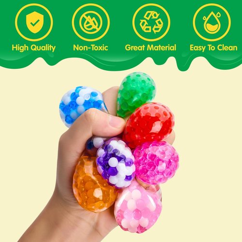 JOYIN Mini Stress Ball Toys, 24 Pack Squeeze Fidget Toys for Adults, Squishy Toy Stress Relief Ball, Relieve Work Anxiety, Exercise Hand Flexibility, Valentines Day Party Favors