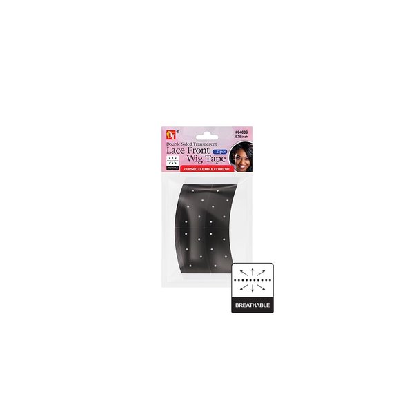 Beauty Town Double Sided Lace Front Wig Tape (BT) (0.75" Curved Flexible Comfort (12 PCS))