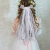 Framendino, Bow Bridal Tulle Hair Comb Short White Bridal Hair Bow Veil for Women Brides Proposal Bachelorette Party Anniversary