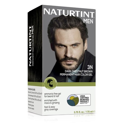 Naturtint Mens Permanent Hair Color 3N Dark Chestnut Brown for Hair Beard and Mustache (Pack of 1), Ammonia Free, up to 100% Gray Coverage, Natural Looking Long Lasting Results