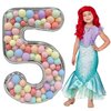 Skywin Large Numbers for Party Decor- 5, Big Numbers for Party Decorations 65 Inches (5.42 Feet) Mosaic Balloon Frame, Giant Number Eight Balloon Frame, Birthday Numbers(Silver)