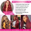 oisiyu 99j Burgundy Lace Front Wigs Human Hair 99J 13X6 HD Transparent Body Wave Lace Frontal Wigs 180% Density Glueless Pre Plucked with Baby Hair Wigs for Women Super Soft 26Inch
