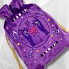 La Muci Velvet Tarot Card Bag - Drawstring Pouch for Tarot Deck Storage - Magic Purple Moon Lotus Bag- Jewelry Storage & Gift Bag with Gold Tassel Drawstrings, 6.6 x 9 inches