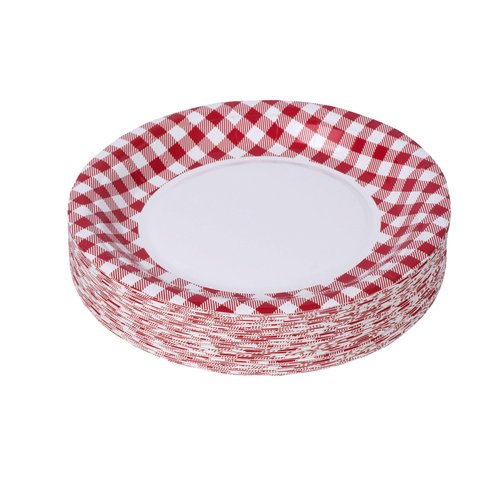 Picnic Themed 7" Disposable Round Paper Plates (50 Pack) Ideal for Parties, Family Dinner and Picnic Parties