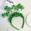 St Patrick's Day Headband Green Shamrock Clover Garland Hair Band Headwear St Patricks Day Hair Accessories for Women Girls Kids Parade Costume Party Supplies Decorations 1PCS