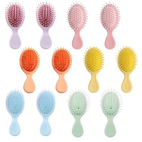 Mini Wet Hair Brush 12 Pieces, Mini Hair Brush for Travel, Mini Brush for Most Hair Types, Travel Brushes for Hair, Bridesmaid Gifts, Multicolor