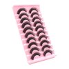 VGTE False Eyelashes Russian Strip Lashes D Curl Wispy Fluffy Natural 3D Faux Mink Lashes 10 Pairs Pack (3D T21)