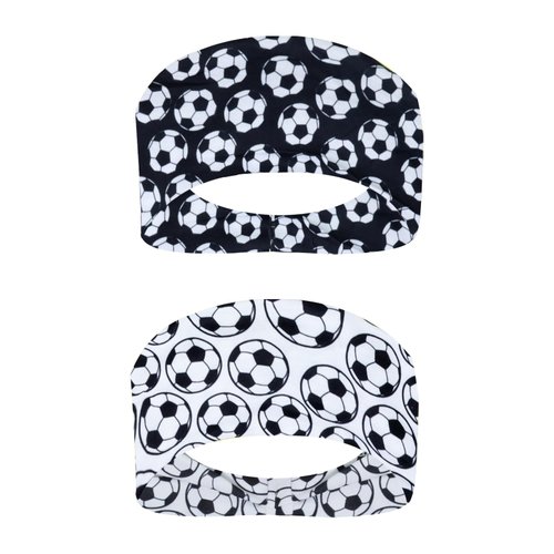 Honbay 2PCS Outdoor Sports Hairbands Hair Accessories Soccer Headband Non Slip Elastic Yoga Workout Headband Fashion Sports Ball Print Bicycle Bandanas Head Wrap for Men and Women