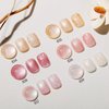 Gellen Pearl Gel Nail Polish Set, 6 Colors Pearlescent Shell Gel Polish Skin Pink Shades Nail Gel Polish Shimmer Mermaid Nail Polish Gel Swirl Thread Effect Soak Off UV LED Gel for Salon Home DIY