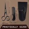 Striking Viking 5" Professional German Beard & Mustache Scissors - Moustache Grooming Kit For Trimming Facial Hair With Beard Scissors Beard Comb Mustache Comb & Carry Case - Moustache Scissor Men