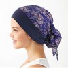 BELLESHOW Chemo Headwear Turbans for Women, Cancer Head Scarf for Women, Head Wraps for Cancer Patients, Head Coverings Caps, Cancer Present Chemotherapy Must Haves for Women Blue