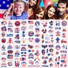 10 Sheets 4th of July Independence Day Tattoo Sticker USA Temporary Tattoos Waterproof Fake Body Art Decors Patriotic Memorial Day Tattoos for Child Adult American National Day Party Dress Up Supplies