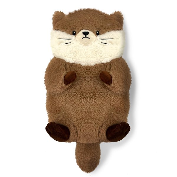COMOIL Otter Microwave Heating Pad,Removable Weighted Heated Stuffed Animal,15"*8"Adorable Soft Short Plush Heat Pack for Relief