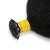 ZigZag Hair Kinky Straight Flat Tip Human Hair Extensions Yaki Straight Flat Tip Keratin Hair Extensions 100strands Hair Extensions Fusion Human Hair Natural Color (Kinky Straight, 12 Inch)