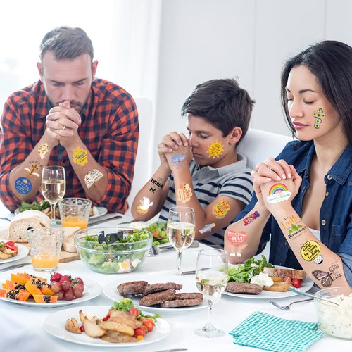 Christian Bible Verse Temporary Tattoos Stickers,20 Sheets 132 Pieces Bible Themed Tattoos Stickers Party Decoration Supplies Party favors for Kids Adults