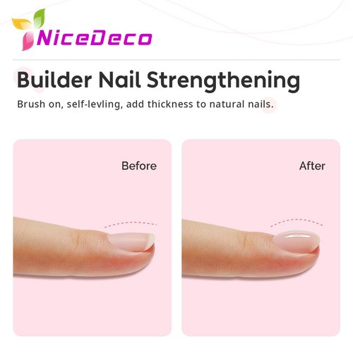 Nicedeco Rubber Base Gel for Nails Milky White Rubber Gel U V Color Base Gel Nail Polish 15ML 003