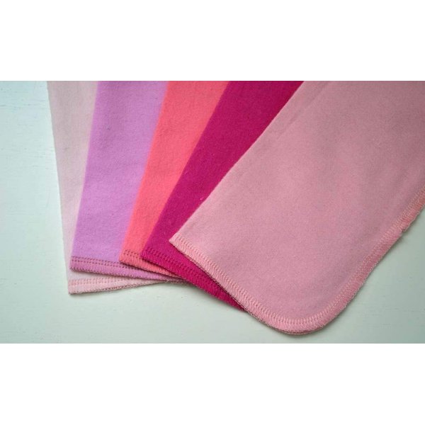 1 Ply Solid Flannel 8x8 Inches Set of 5 Pink and Purple Shades
