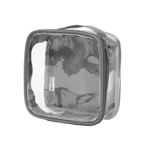 EzPacking Clear TSA Approved 3-1-1 Travel Toiletry Bag for Carry On/Quart Size Transparent Liquids Pouch for Airport Security/Reusable See Through Vinyl & PVC Plastic Organizer Men Women (Gray)