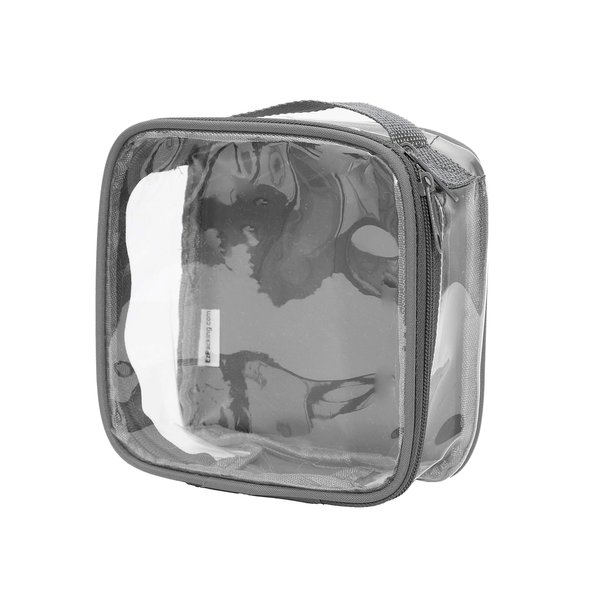 EzPacking Clear TSA Approved 3-1-1 Travel Toiletry Bag for Carry On/Quart Size Transparent Liquids Pouch for Airport Security/Reusable See Through Vinyl & PVC Plastic Organizer Men Women (Gray)