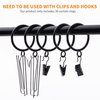 30 PCS Curtain Rings, 1.5 Inch Curtain Rings Metal Drapery Ring for Curtain Rods Black