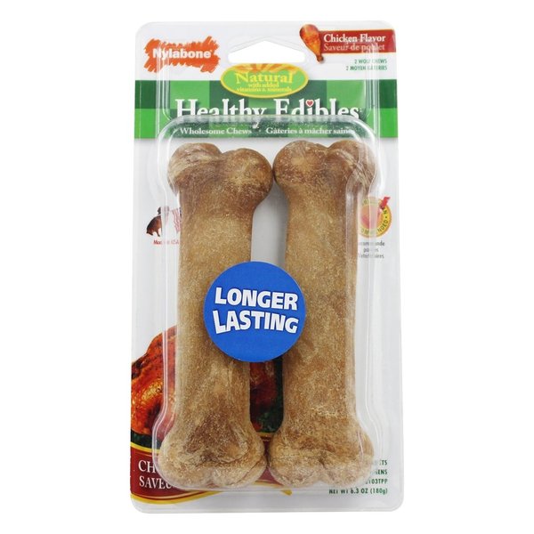 Bone with Vitamins Dog Chew Toy - Chicken Flavor (2 Pack)
