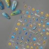 5D Embossed Seashell Starfish Nail Art Stickers Self- Adhesive Nail Decals Ocean Theme Nail Art Supplies for Nail Decorations Marine Life Summer Acrylic Nails Adhesive Slider for Women DIY Manicure