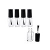luzen 5 ML Empty Refillable Clear Square Shape Glass Nail Polish Bottles with Black Brush Cap,Pack of 5 Pieces
