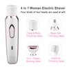 Electric Razor for Women,Hair Trimmer for Face Nose Eyebrow Beard Mustache Arm Leg Armpit Bikini,Painless Rechargeable Portable 4 in 1 Womens Body Shavers Set