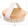 Dry Brushing Body Brush, 2 Pack Round Massage Scrub Brush with Natural Boar Bristles for Exfoliating Dry Skin, Lymphatic Drainage and Cellulite Treatment