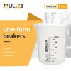 ULAB Scientific Stackable Graduated Plastic Beakers, 3pcs of 1000ml(33.8oz), with Easy-to-Read Printings in Black, UBP1014