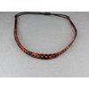 Fashion Accessories Now Brown chain link pattern jelly skinny narrow headband soft stretch hair grip teeth 3/8 inch wide circle link