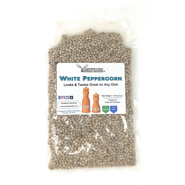 YANKEETRADERS® Whole White Peppercorns ~ 1/2 Lb Bag