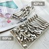 Silver Metal Duck Billed Hair Clips Set - Alligator Roller Clips for Women's Long Hair Sectioning and Pin Curls, with Case