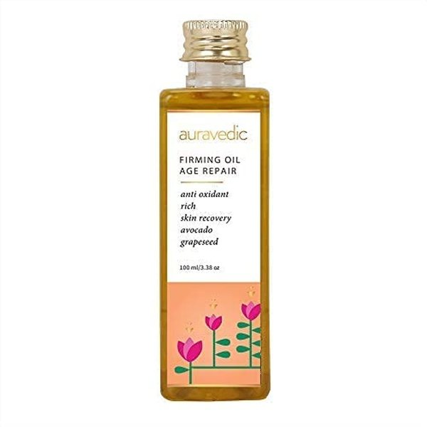 Auravedic Anti Aging Oil for Skin | Organic Face Moisturizer with Grapeseed & Avocado | Unisex Ayurvedic Massage Therapy Oil | 3.38 Fl Oz 100ml
