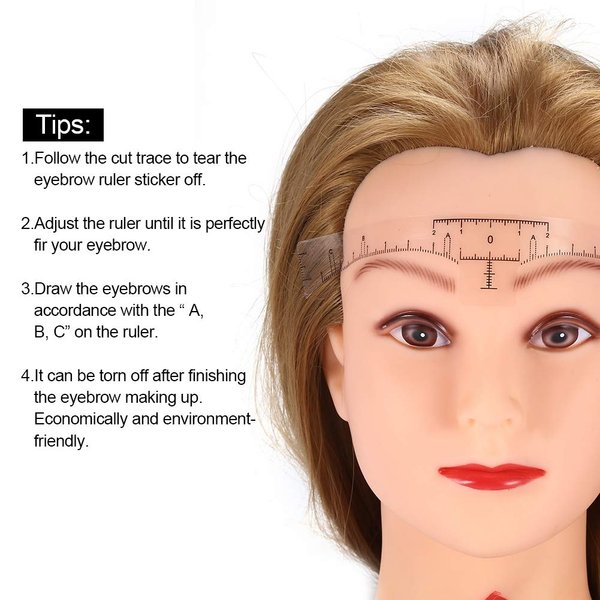 Eyebrow Ruler, 50Pcs Disposable Adhesive Eyebrow Sticker, Eyebrow Ruler Makeup Sticker Makeup Tool For Makeup Measurement