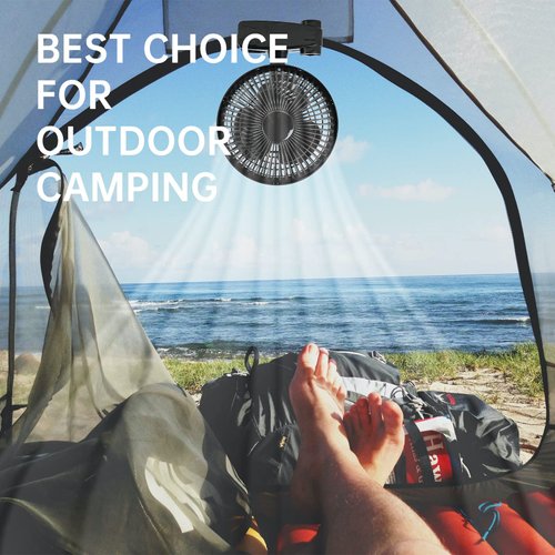 HealSmart Clip Fan, 6-Inch Grow Tent Fan, Monkey Fan, Wall Mount Fan with Adjustable 90° Angles, 15W, 2-Speeds Control, 1 Pack