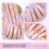 SUPWEE Pearl Gel Nail Polish - 12 Colors Shimmer Mermaid Nail Gel Polish White Pink Blue Iridescent Nail Polish Gel Soak Off UV Gel for Nail Art Polish DIY at Home