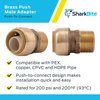 SharkBite 3/4 Inch MNPT Adapter, Push To Connect Brass Plumbing Fitting, PEX Pipe, Copper, CPVC, PE-RT, HDPE, U134LFA