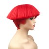 Wiginway Bowl Cut Costume Wig, Mushroom Cut Wigs for Male Women, Short Yaki Straight Fluffy Wigs, Red