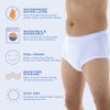 3-Pack Men's Maximum Absorbency Washable Reusable Bladder Control Briefs White Small (Waist 30-32)