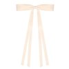 4Pcs Ribbon Bow Hair Clips with Long Tassel for Women,Hair Ribbons with Bow, Bowknot Hair Ponytail Holder Accessories for Women Girls Toddlers Teens Kids (Black +Beige)