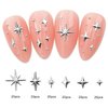 240pcs Gold Silver Star Nail Charms 3D Star Charms for Nails Design Metal Stars Nail Art Charms Alloy Nail Studs Star Nail Charm Nail Jewels for Nail Art Supplies Starlight Nail Decor Nail Accessories