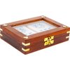 IBLAY Handmade Wooden Playing Card Holder Box -See Through Playing Cards Case