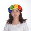 Lystaii Rainbow Rose Headband Rainbow Flower Crown Woodland Hair Wreath Floral Crown Women's Hawaiian Stretch Headpiece Gay Pride Accessories for Gay LGBT Bisexual Pride Party Supplies Halloween