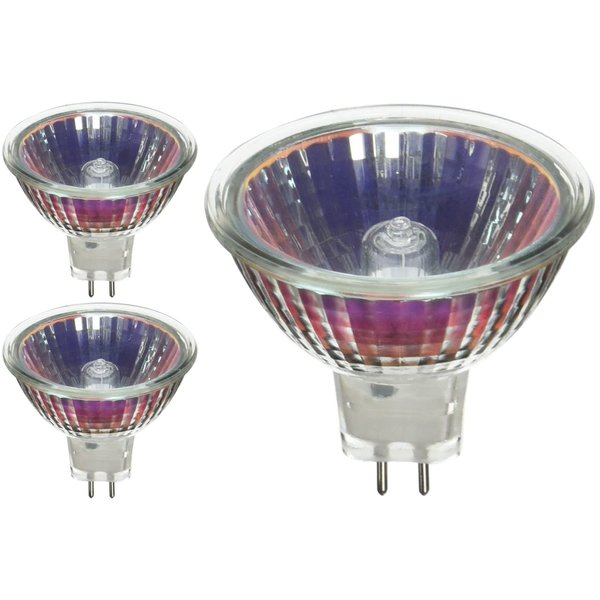 Anyray A1894Y (3-Bulbs) JCDR 120-Volts 50-Watts BI-PIN Clear Wide Beam High Lumen Long Life 120V 50W