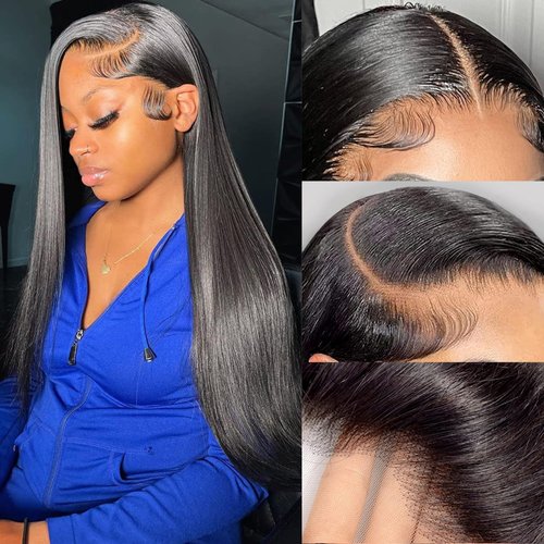 AGADES Wigs Human Hair Glueless Wigs Human Hair Pre Plucked Pre Cut 5X5 Lace Closure Wigs Human Hair 180 Density Human Hair Wigs for Women Straight Lace Front Wigs Human Hair Lace Front Wigs 24 Inch