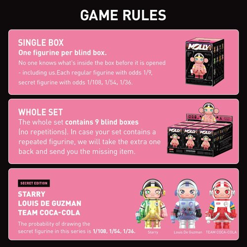 POP MART MEGA Space Molly 100% Series 3, Molly Blind Box Figures, Random Design Action Figures Collectible Toys Home Decorations, Holiday Birthday Gifts for Boys and Girls, Single Box